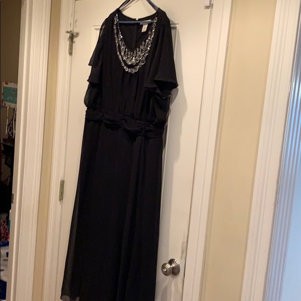 Black floor length mother of the bride dress